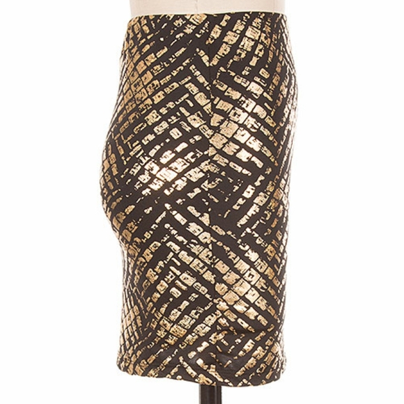 Black & Gold Mini Skirt - Picture 2 of 4